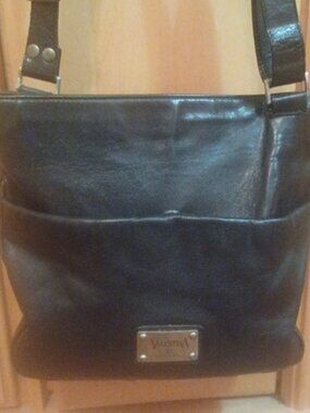 VALENTINA ITALIA Leather Bag/Crossbody 11x11 Silver Hardware GUC